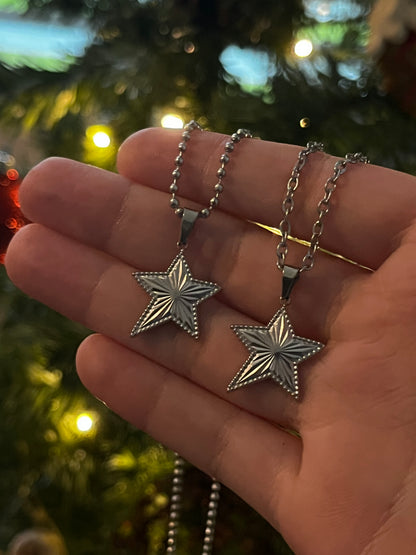 Textured Distorted Star Necklace