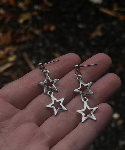 Double Star Stud Earrings