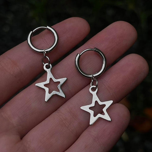 Cutout Star Hoop Earrings