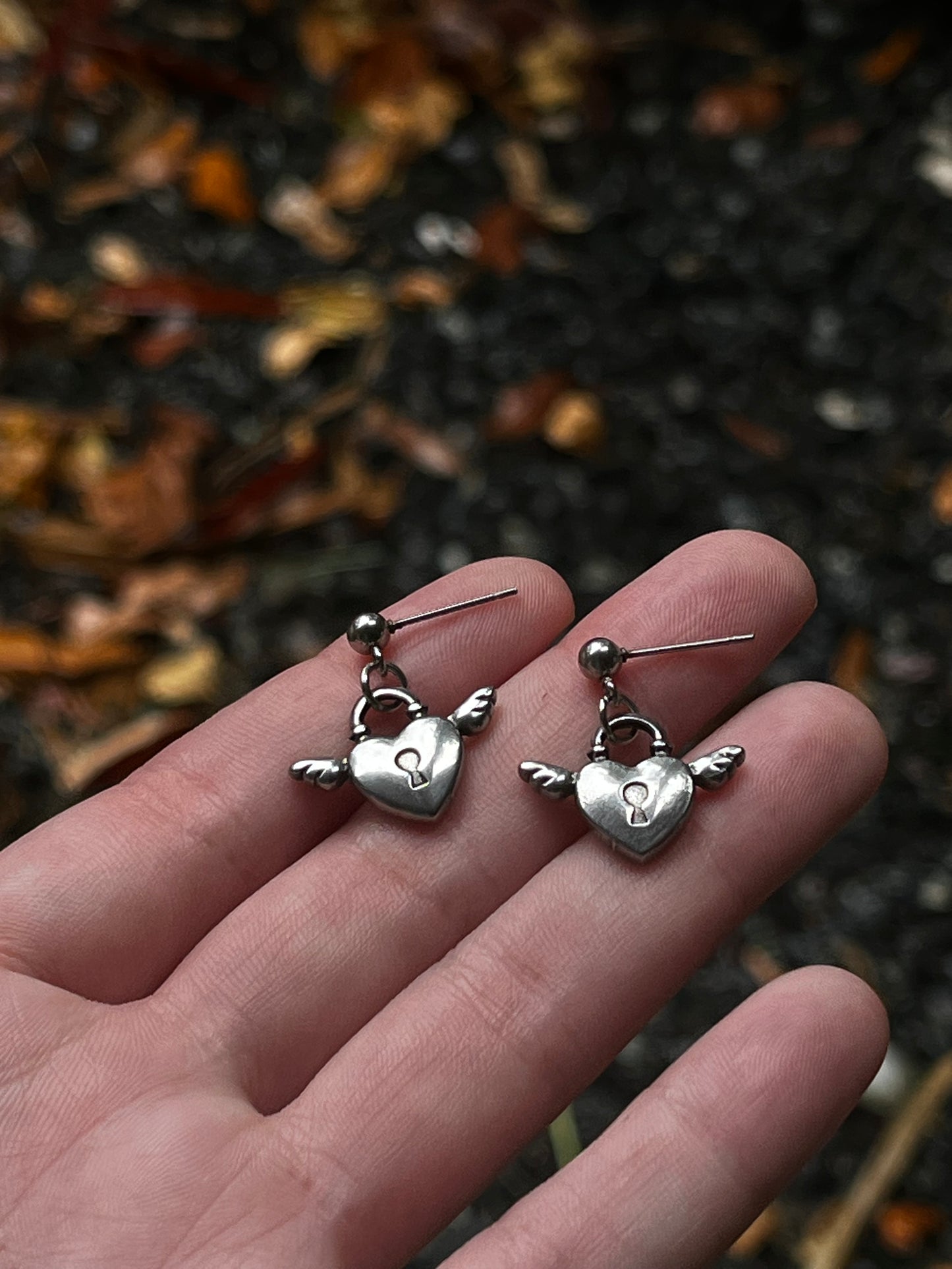 Flying Heart Stud Earrings