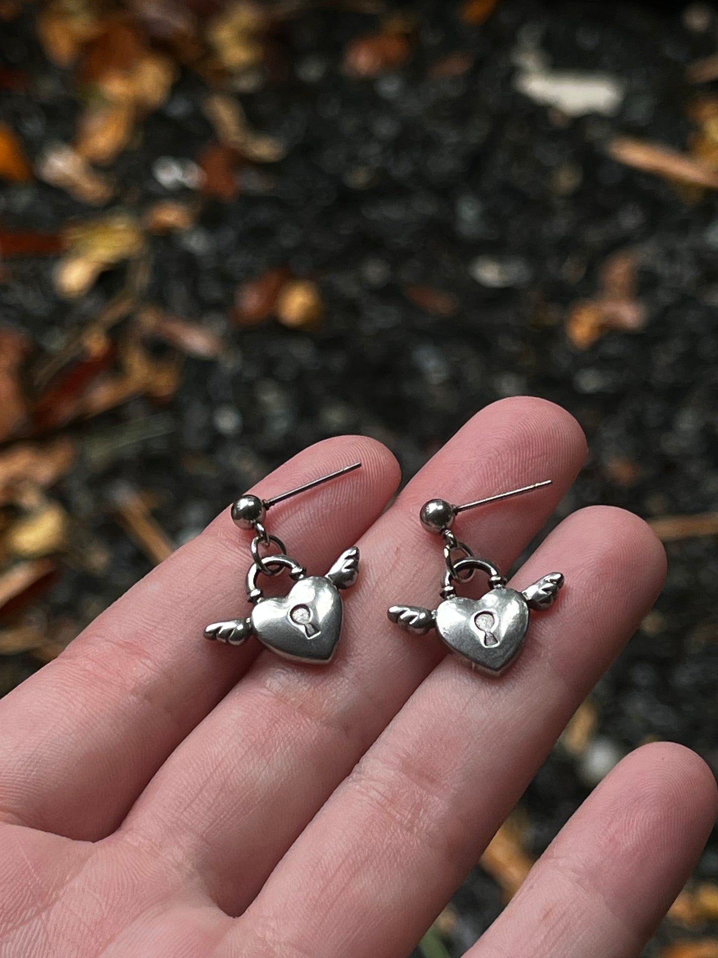 Flying Heart Stud Earrings