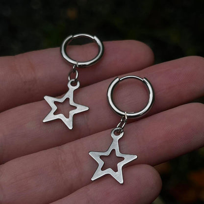 Cutout Star Hoop Earrings