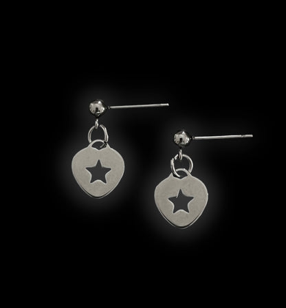 Guitar Pick Star Stud Earrings