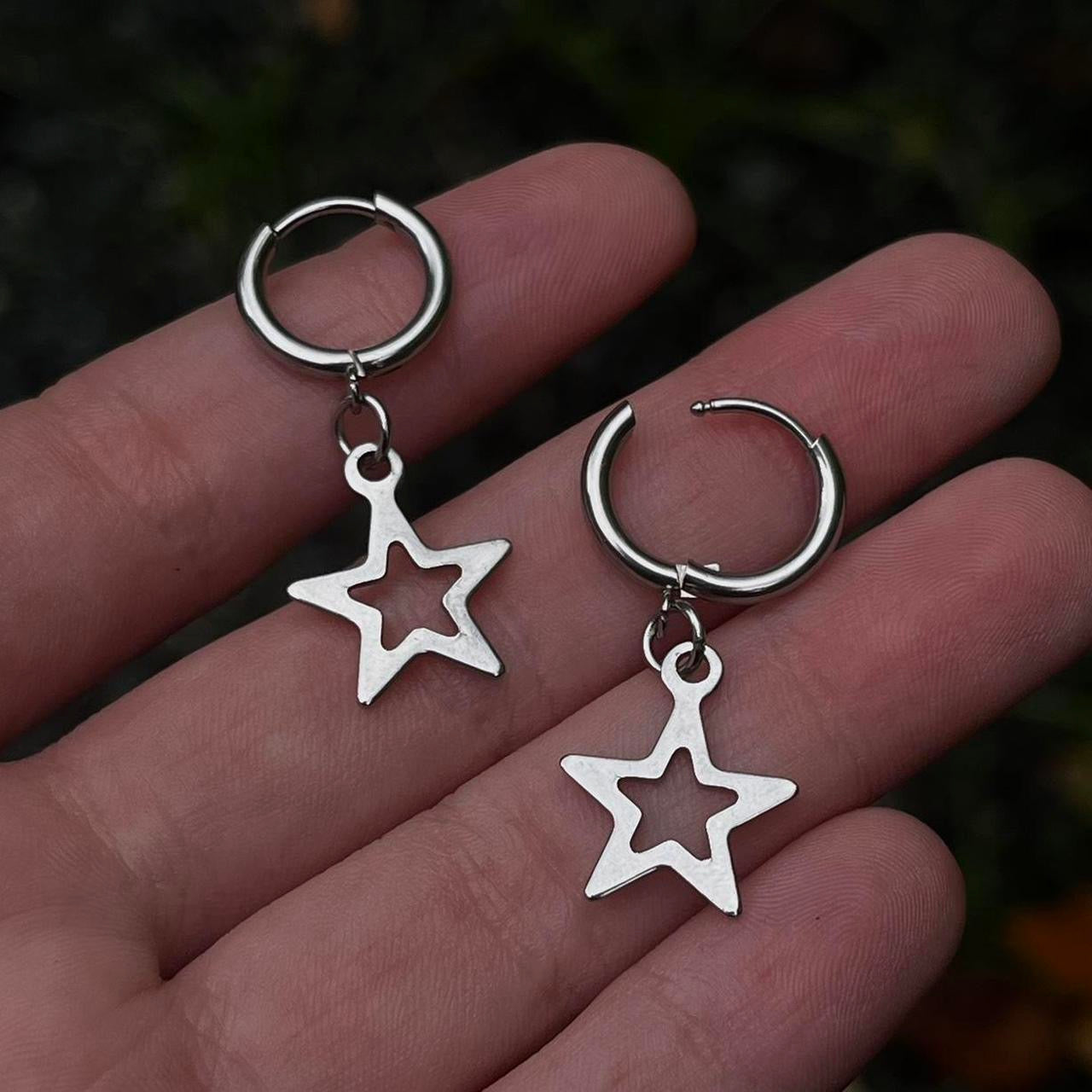 Cutout Star Hoop Earrings