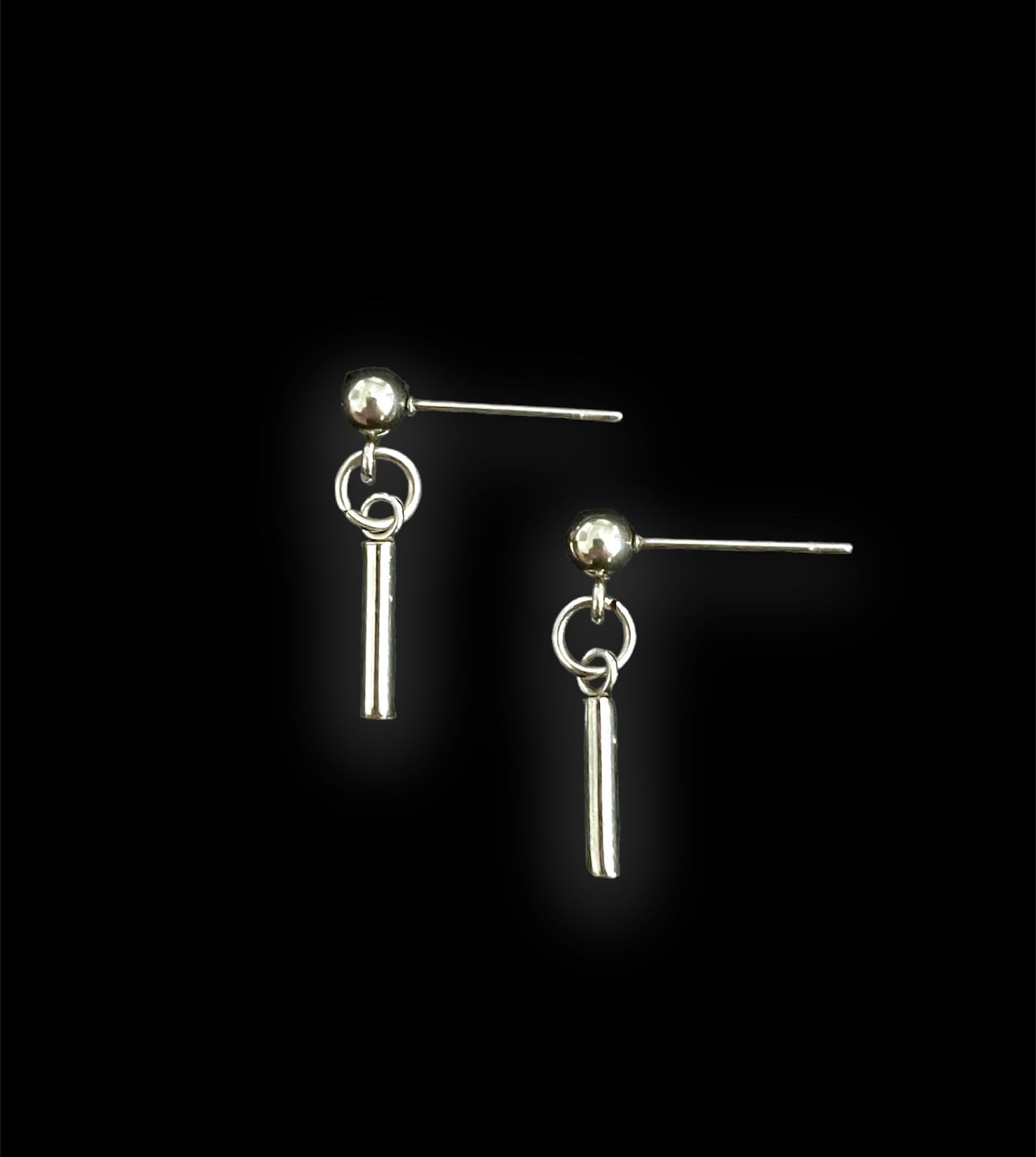 Dangle Bar Tube Stud Earrings