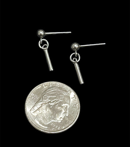 Dangle Bar Tube Stud Earrings