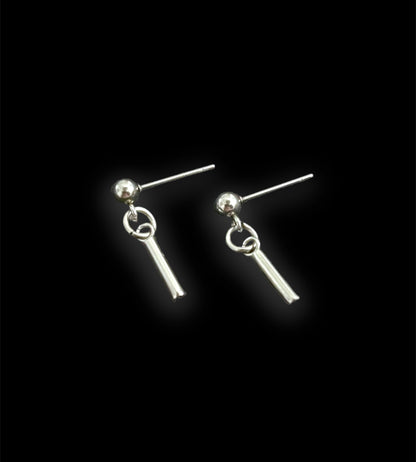 Dangle Bar Tube Stud Earrings