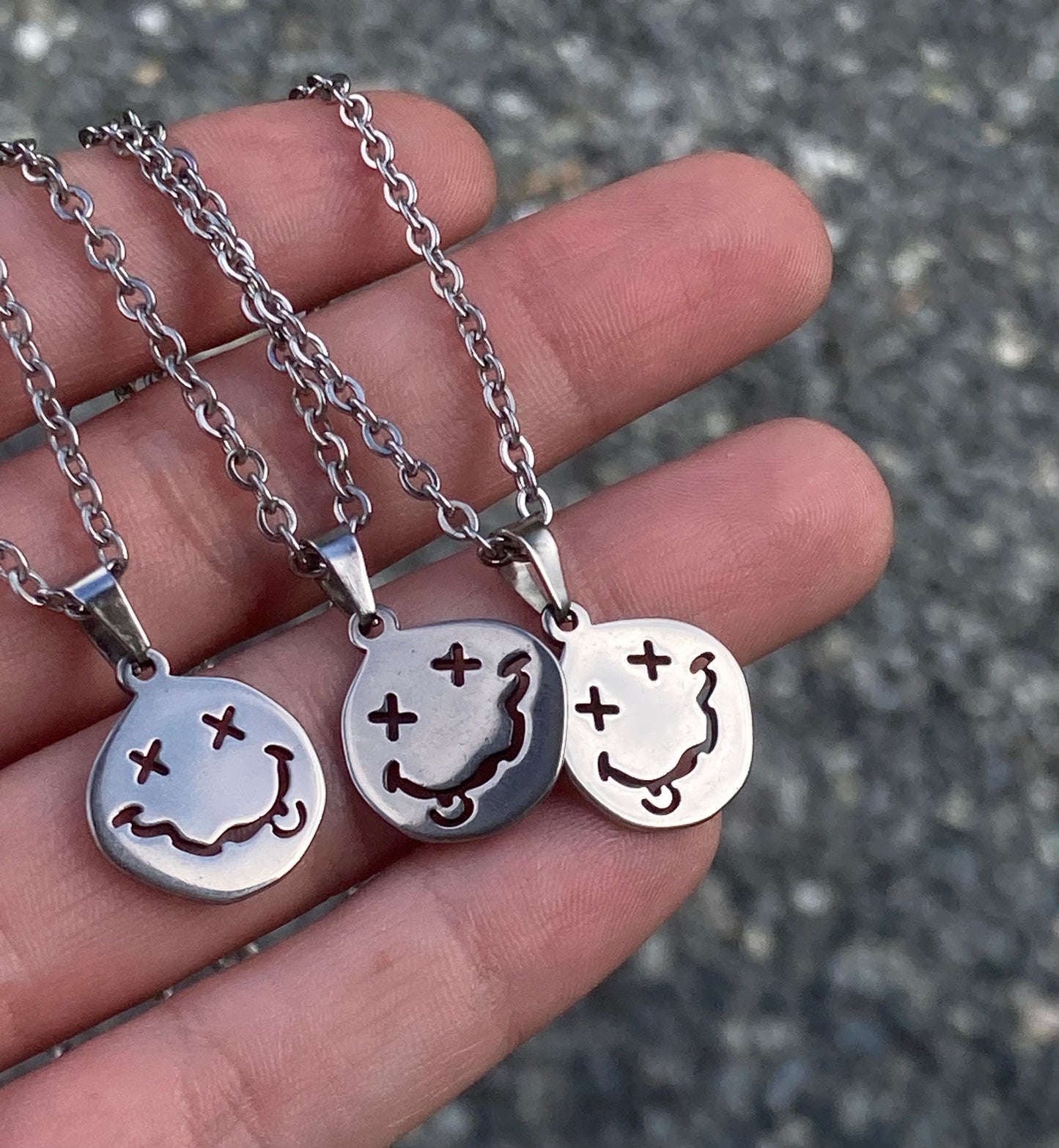 Melty Smiley Face Necklace