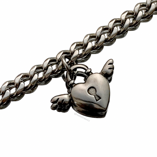 Padlock Flying Heart Bracelet